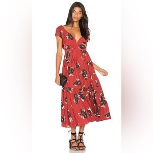 Free People Red Floral Maxi Dress
